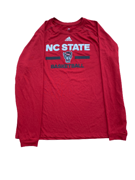 DJ Funderburk NC State Basketball Team Issued Long Sleeve Workout Shirt (Size L)