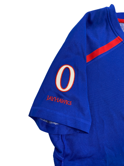 Kansas Basketball Player-Exclusive Pre-Game Shooting Shirt With Number (Size L Length +2)