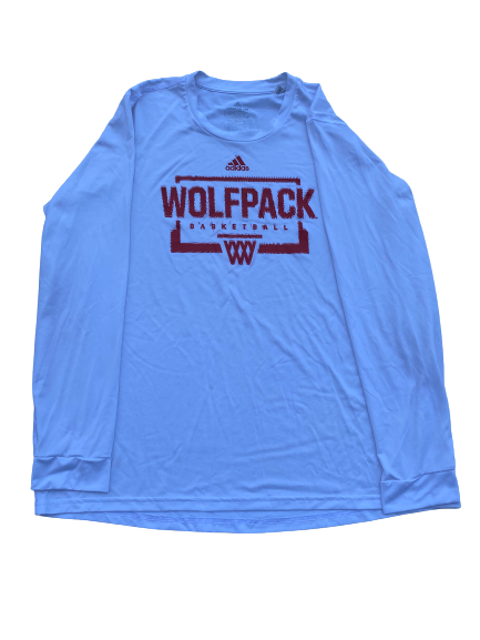 DJ Funderburk NC State Basketball Team Issued Long Sleeve Workout Shirt (Size 2XL)