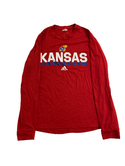 Kansas Basketball Player-Exclusive Long Sleeve Shirt With Number (Size S)