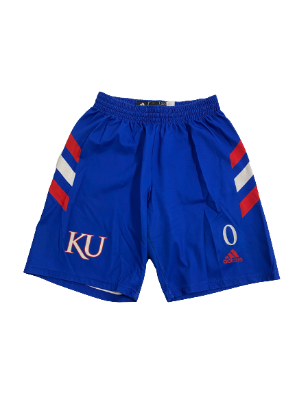 Kansas Basketball Player-Exclusive Practice Shorts With Number (Size M)