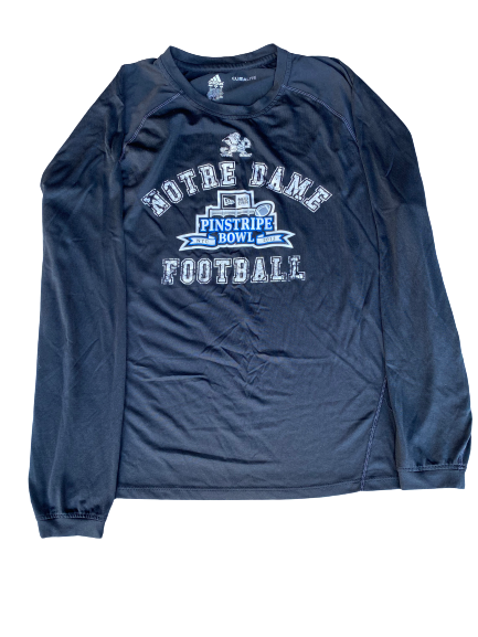 Scott Daly Notre Dame Football Pinstripe Bowl Long Sleeve Shirt (Size L)
