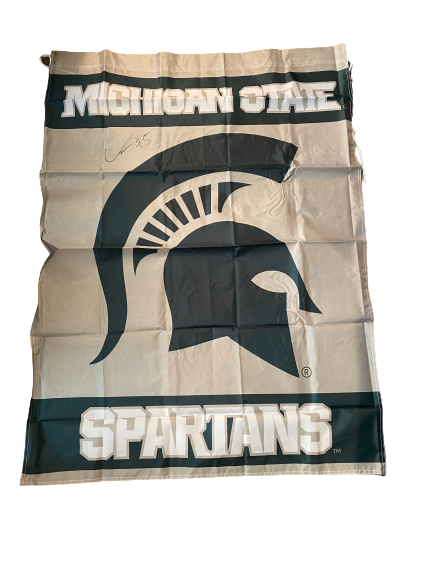 Cassius Winston Michigan State Spartans Signed Flag