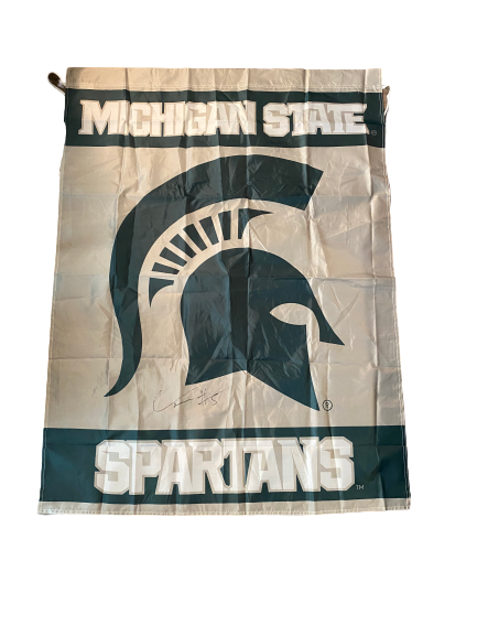 Cassius Winston Michigan State Spartans Signed Flag