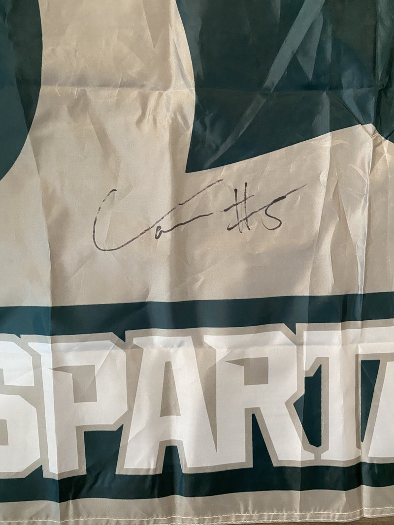 Cassius Winston Michigan State Spartans Signed Flag