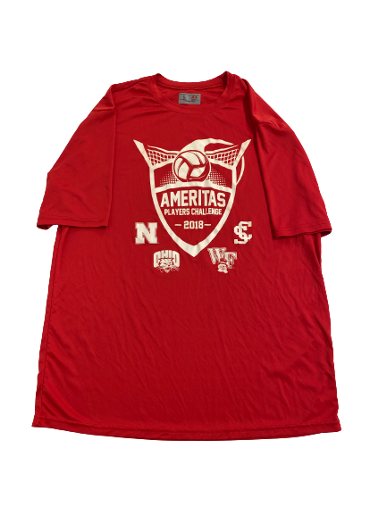 Callie Schwarzenbach Nebraska Volleyball Team-Exclusive Ameritas Players Challenge Shirt (Size L)