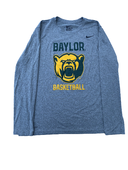 Jared Butler Baylor Basketball Team Issued Long Sleeve Workout Shirt (Size L)