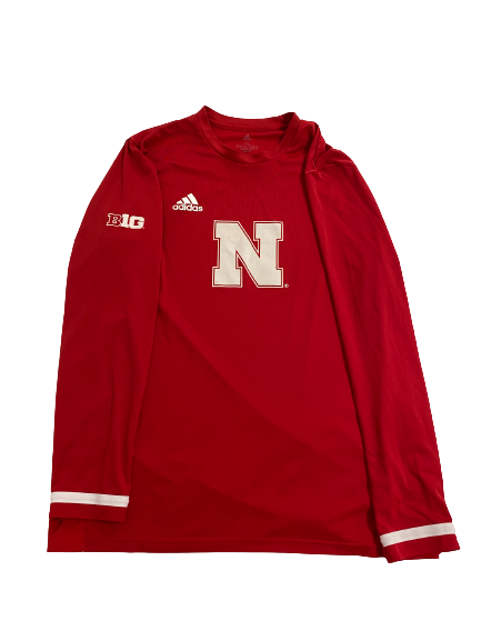 Callie Schwarzenbach Nebraska Volleyball Team-Issued Long Sleeve Shirt With Name on Back (Size XL)