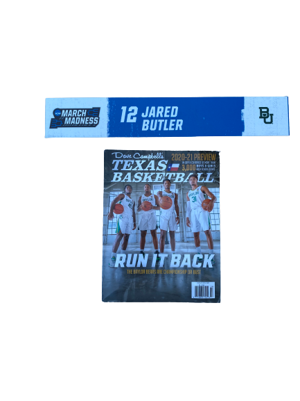 Jared Butler Baylor Basketball March Madness Locker Room Name Plate & Magazine Set
