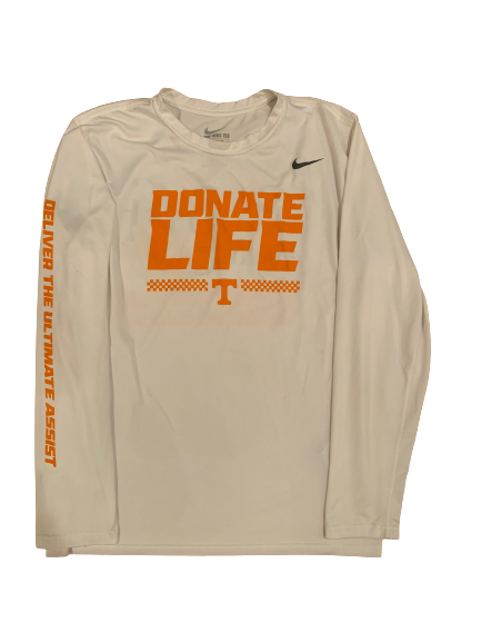 Jacob Fleschman Tennessee "Donate Life" Nike Long Sleeve Shirt (Size L)