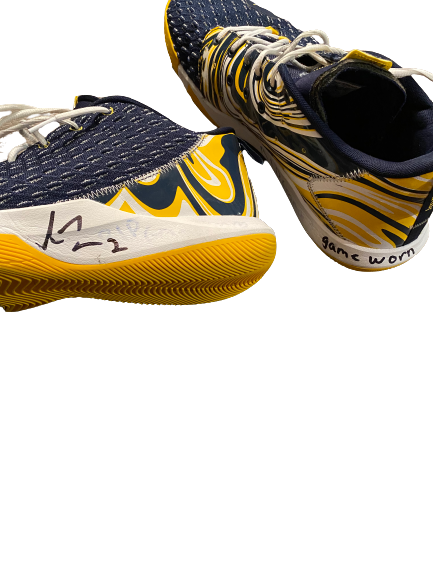 Isaiah Livers Michigan Basketball SIGNED Player Exclusive Game Worn Shoes (Size 15) - Photo Matched
