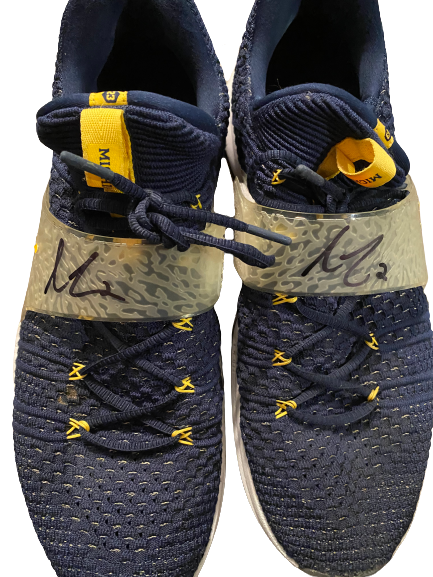 Isaiah Livers Michigan Basketball SIGNED Team Issued Training Shoes (Size 15)