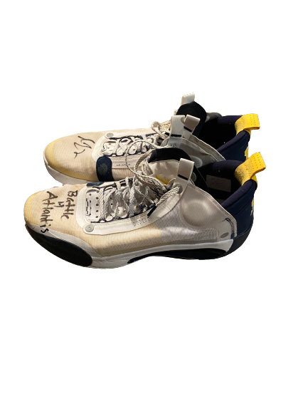 Isaiah Livers Michigan Basketball SIGNED Game Worn "BATTLE 4 ATLANTIS" Tournament Worn Shoes (Size 15) - Photo Matched