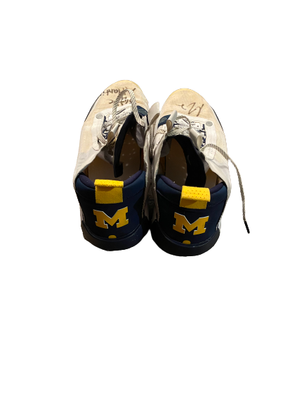 Isaiah Livers Michigan Basketball SIGNED Game Worn "BATTLE 4 ATLANTIS" Tournament Worn Shoes (Size 15) - Photo Matched