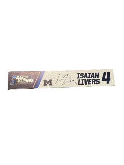 Isaiah Livers Michigan Basketball SIGNED March Madness Locker Room Name Plate