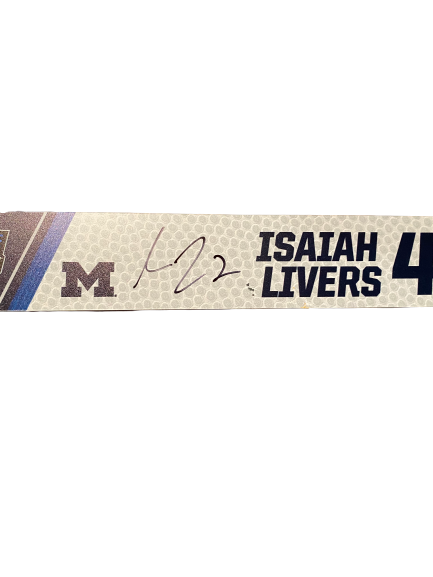 Isaiah Livers Michigan Basketball SIGNED March Madness Locker Room Name Plate