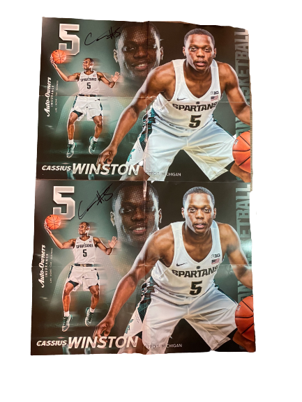 Cassius Winston Michigan State Signed Poster (1 of 2)