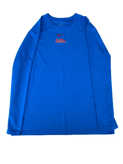 Michael Spears Ole Miss Baseball Team Exclusive Powder Blue Long Sleeve Workout Shirt (Size XL)