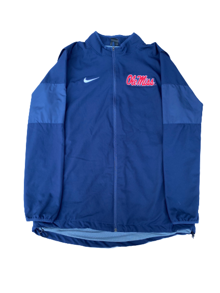Michael Spears Ole Miss Baseball Team Issued Zip Up Jacket (Size L)