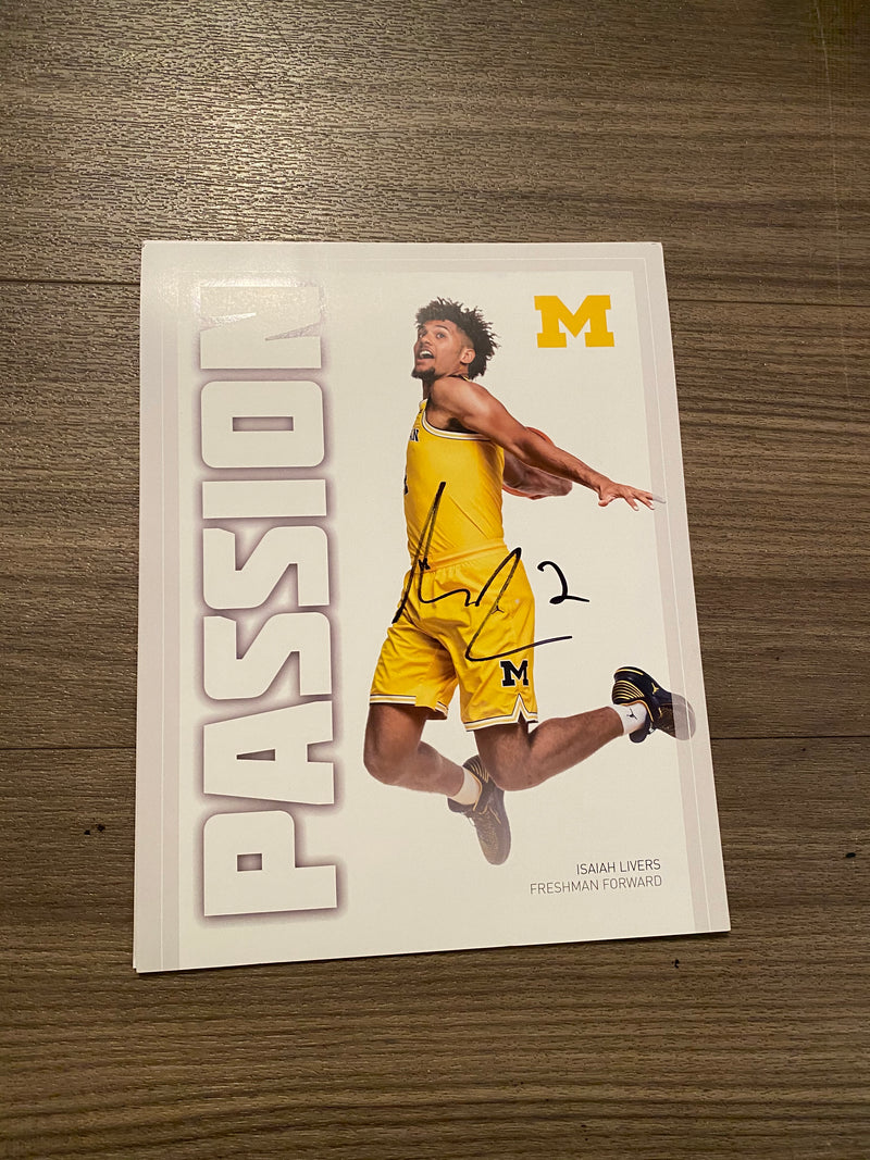 Isaiah Livers Autographed Game Program/Card