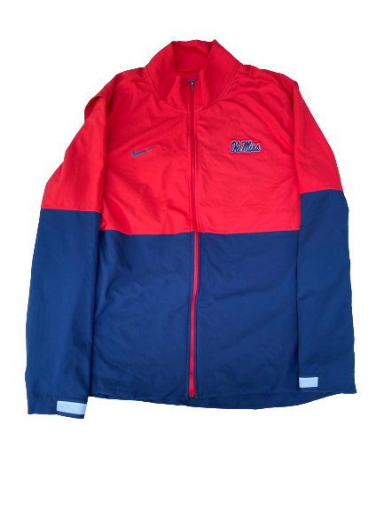 Michael Spears Ole Miss Baseball Team Issued Zip Up Jacket (Size XL)