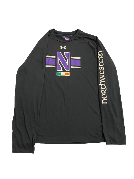 Malik Washington Northwestern Football Player-Exclusive IRELAND GAME vs. Nebraska Long Sleeve Shirt (Size L)