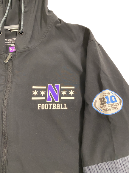 Malik Washington Northwestern Football Player-Exclusive 2020 B1G West Division Champs Zip-Up Jacket (Size L)