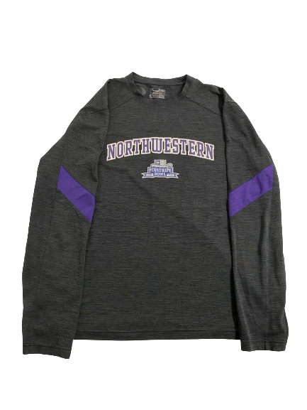 Malik Washington Northwestern Football Player-Exclusive Pinstripe Bowl Long Sleeve Shirt (Size XL)