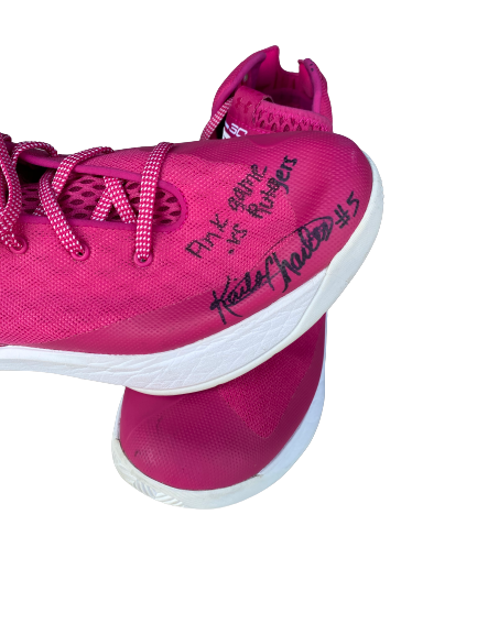 Kaila Charles Maryland Basketball Signed Game Worn Shoes (2/10/19) - Photo Matched