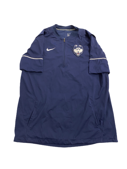 Nick Zecchino UCONN Football Team-Issued Short Sleeve Quarter-Zip Pullover (Size L)