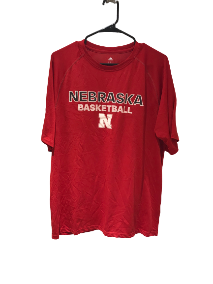 Haanif Cheatham Red Nebraska Basketball Adidas T-Shirt
