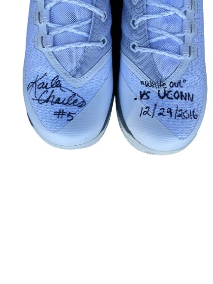 Kaila Charles Maryland Basketball Signed Game Worn Shoes (12/29/16) - Photo Matched