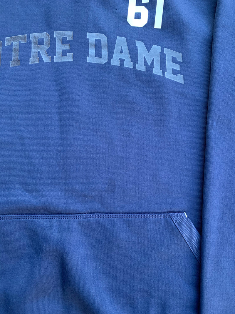Scott Daly Notre Dame Football Under Armour Sweatshirt With Number (Size XL)