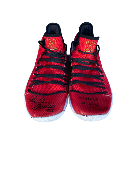 Kaila Charles Maryland Basketball Signed Game Worn Shoes (2/3/20)