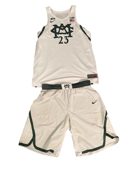Xavier Tillman Michigan State 2017-2018 Game Worn Uniform Set (Jersey & Shorts) - Photo Matched
