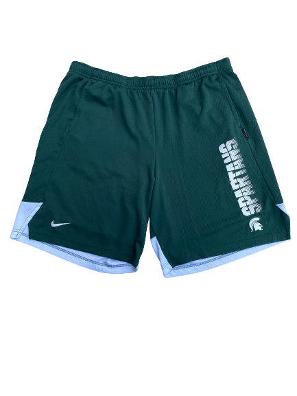 Thomas Kithier Michigan State Basketball Team Issued Workout Shorts (Size XL)