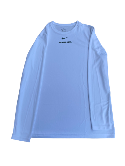 Thomas Kithier Michigan State Basketball Long Sleeve Workout Shirt (Size XLT)