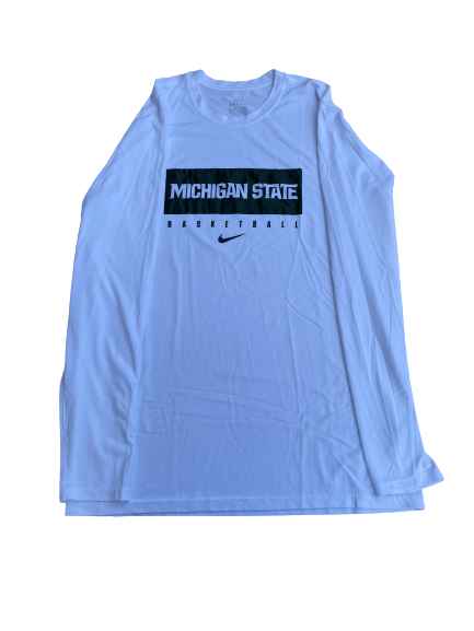 Thomas Kithier Michigan State Basketball Long Sleeve Workout Shirt (Size XLT)