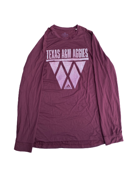 Luke McGhee Texas A&M Basketball Team Issued Long Sleeve Shirt (Size XLT)