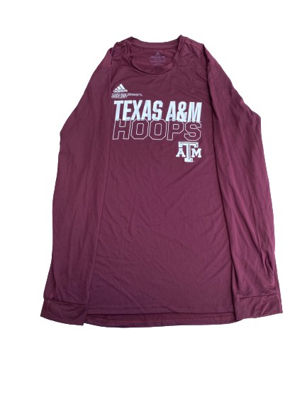 Luke McGhee Texas A&M Basketball Team Issued Long Sleeve Shirt (Size XLT)