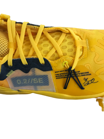 Jon Teske Michigan Player Exclusive Yellow Jordan Why Not Zer0.2 Shoes