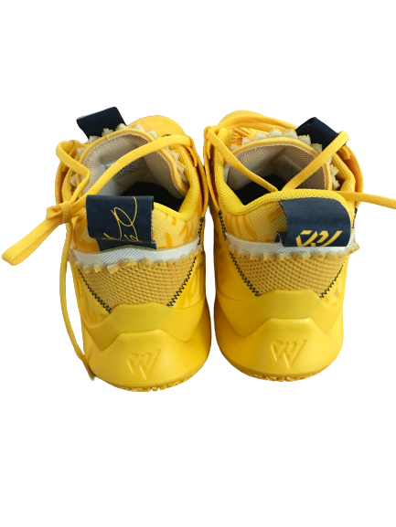 Jon Teske Michigan Player Exclusive Yellow Jordan Why Not Zer0.2 Shoes