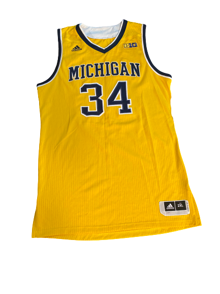 Mark Donnal Michigan Basketball Game-Worn Jersey (Size XXL)
