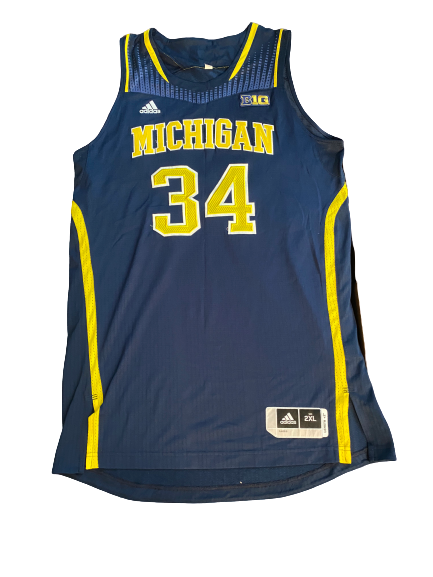 Mark Donnal Michigan Basketball Game-Worn Jersey (12/13/2014)