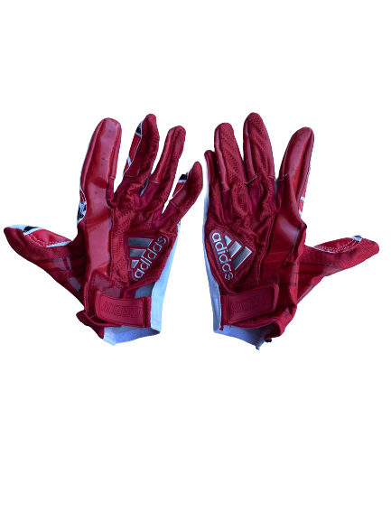 Dylan Autenrieth NC State Football Adidas Practice-Worn Gloves (Size XL)