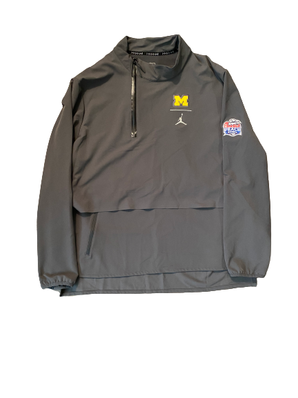 Quinn Nordin Michigan Football Player Exclusive Chick-Fil-A Peach Bowl Quarter Zip Jacket (Size XL)