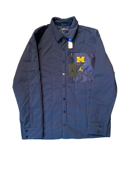 Quinn Nordin Michigan Football Team Issued Button Up Jacket (Size L)
