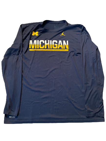 Quinn Nordin Michigan Football Team Issued Long Sleeve Workout Shirt (Size 2XL)