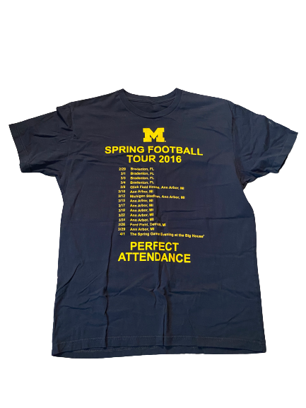 Quinn Nordin Michigan Football Team Issued T-Shirt (Size XL)