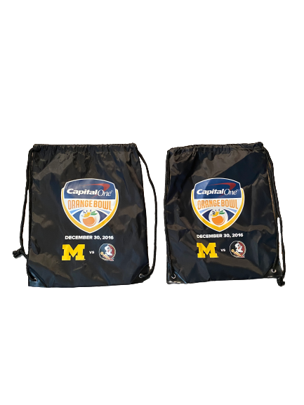 Quinn Nordin Michigan Football Capital One Orange Bowl Set of 2 Drawstring Bags